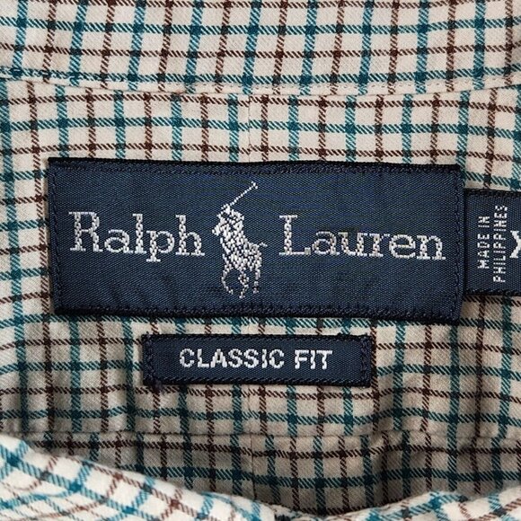 Ralph Lauren Soft Lightweight Flannel Button Up Shirt 2XL Classic Green Check - Picture 7 of 16